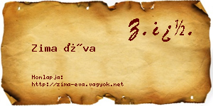 Zima Éva névjegykártya